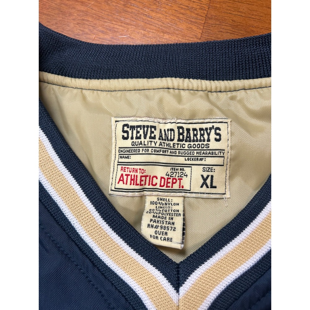 Steve and Barry's Windbreaker Mens XL Navy Notre Dame Pullover V-Neck Jacket - Picture 2 of 9